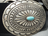 Heavy 500 Gram Vintage Native American Navajo Turquoise Sterling Silver Concho Belt-Nativo Arts