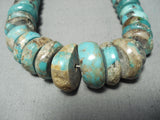 Rare Vintage Native American Navajo Graduating Turquoise Sterling Silver Disc Necklace-Nativo Arts