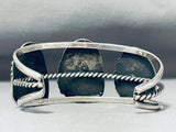 Wonderful Vintage Native American Navajo Pilot Mountain Turquoise Sterling Silver Bracelet-Nativo Arts