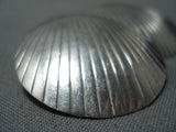 Marvelous Vintage Native American Navajo Sterling Silver Shell Earrings-Nativo Arts