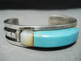 Authentic Vintage Native American Navajo Pete Sierra Turquoise Sterling Silver Bracelet-Nativo Arts