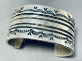 Enormous Heavy 128 Grams Vintage Native American Navajo Sterling Silver Bracelet-Nativo Arts