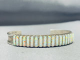 Marvelous Vintage Native American Navajo Synthetic Opal Sterling Silver Bracelet-Nativo Arts
