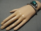Important Fox Turquoise Vintage Native American Navajo Sterling Silver Bracelet Cuff-Nativo Arts
