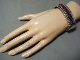 Coral Intricacy!! Contempoist Native American Navajo Sterling Silver Bracelet Cuff-Nativo Arts