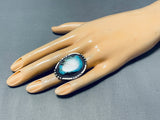 Rare Turquoise Vintage Native American Navajo Sterling Silver Ring Old-Nativo Arts