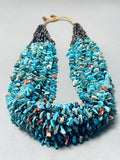 Important Whitegoat Vintage Native American Navajo Turquoise Heishi Necklace-Nativo Arts