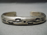 Thick And Heavy!! Vintage Native American Navajo Sterling Silver Bracelet Old-Nativo Arts