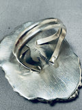 Huge Mens Native American Navajo Turquoisebear Sterling Silver Coral Ring-Nativo Arts