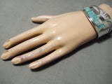 Very Important Vintage Native American Navajo Ivan Kee Pearl Sterling Silver Bracelet Cuff-Nativo Arts