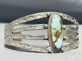 Early 1900's Vintage Native American Navajo Royston Turquoise Sterling Silver Bracelet-Nativo Arts