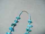 Native American Impressive Vintage Santo Domingo Kingman Turquoise Necklace Old-Nativo Arts