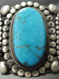One Of The Best Vintage Native American Navajo Rick Martinez Turquoise Sterling Silver Bracelet-Nativo Arts
