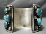 Mind Blowing Native American Buffalo Turquoisen Sterling Silver Bracelet-Nativo Arts