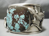 Museum Native American Detailed Gecko Turquoise Sterling Silver Bracelet-Nativo Arts