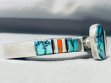 Important Abe Begay Vintage Native American Navajo Sterling Silver Inlay Bracelet 6-1/2 Wrist-Nativo Arts