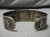 Late 1800's Early 1900's Vintage Native American Navajo Ingot/coin Silver Whirling Logs Bracelet-Nativo Arts