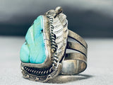 Astonishing Vintage Native American Navajo Blue Gem Turquoise Sterling Silver Ring-Nativo Arts