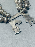 Symbolic Vintage Native American Navajo Sterling Silver Squash Blossom Necklace Kachina-Nativo Arts