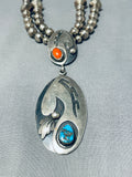 Museum Vintage Native American Navajo Morenci Turquoise Sterling Silver Necklace-Nativo Arts