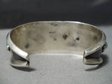 Tremendous Vintage Native American Zuni Kingman Turquoise Sterling Silver Bracelet Old-Nativo Arts