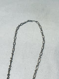 Cute Vintage Native American Navajo Blue Turquoise Sterling Silver Necklace Old-Nativo Arts