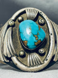 Phil Tso Unforgettable Vintage Native American Navajo Royston Turquoise Sterling Silver Bracelet-Nativo Arts