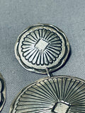 Spectacular Vintage Native American Navajo Sterling Silver Concho Earrings-Nativo Arts