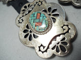 Native American Extremely Rare Vintage Santo Domingo Turquoise Sterling Silver Concho Belt-Nativo Arts