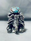 Striking San Felipe Red Mountain Turquoise Sterling Silver Scorpion Ring-Nativo Arts