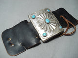Astonishing Vintage Native American Navajo Blue Gem Turquoise Sterling Silver Bowguard Old-Nativo Arts