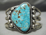 Opulent Important Native American Navajo Tyrone Turquoise Sterling Silver Bracelet-Nativo Arts