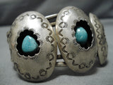 Amazing Vintage Navajo Turquoise Sterling Silver Native American Bracelet Old-Nativo Arts