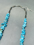 Breathtaking Vintage Native American Navajo Turquoise Chunk Sterling Silver Necklace-Nativo Arts