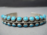 Very Rare Two Sided Turquoise Vintage Native American Navajo Ben Begaye Sterling Silver Bracelet-Nativo Arts