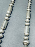 Outstanding Vintage Native American Navajo Sterling Silver Large Pillow Bead Necklace-Nativo Arts