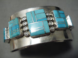 Breathtaking Vintage Native American Navajo Turquoise Sterling Silver Bracelet-Nativo Arts