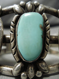 One Of Best Vintage Native American Navajo Easter Blue Turquoise Sterling Silver Bracelet Old-Nativo Arts