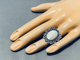 Wonderful Vintage Native American Navajo Mother Of Pearl Sterling Silver Ring-Nativo Arts