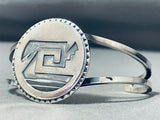 Fascinating Native American Navajo Sterling Silver Geometric Bracelet-Nativo Arts