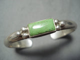 Fabulous Vintage Navajo Gaspeite Sterling Silver Bracelet Native American Old-Nativo Arts