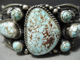 One Of The Best Vintage Native American Navajo #8 Turquoise Sterling Silver Bracelet-Nativo Arts