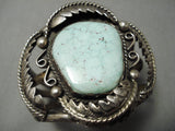 Huge Dry Lake Bed Carico Lake Turquoise Vintage Native American Navajo Sterling Silver Bracelet-Nativo Arts