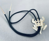 Ben Benally Important Native American Navajo Sterling Silver Toad Bolo Tie-Nativo Arts