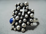 Amazing Navajo Lapis Sterling Silver Ring Native American Old-Nativo Arts