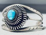 Native American Dramatic Vintage Kingman Turquoise Sterling Silver Bracelet-Nativo Arts