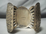 Best Vintage Native American Navajo Repoussed Royston Turquoise Sterling Silver Bracelet-Nativo Arts