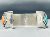 One Of The Most Unique Vintage Native American Navajo Turquoise Shell Sterling Silver Bracelet-Nativo Arts