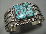 Museum Vintage Native American Navajo Lone Mountain Turquoise Sterling Silver Bracelet Old-Nativo Arts