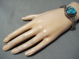 Amazing Vintage Native American Navajo Old Morenci Turquoise Sterling Silver Bracelet-Nativo Arts